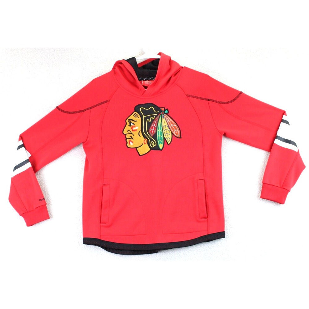 Reebok Chicago Blackhawks Face Off Collection Hoodie Youth Large Red NHL Hockey